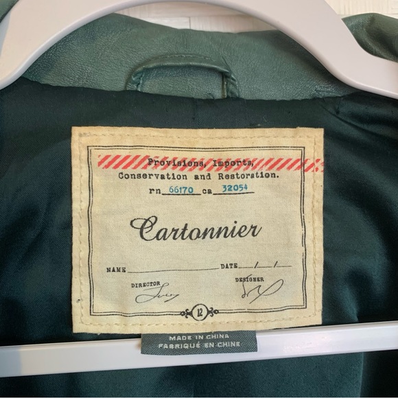 Anthropologie Fayette Vegan Leather Jacket Teal Boho Peplum Women’s Size 12 - Picture 5 of 15